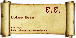 Bokse Bese névjegykártya